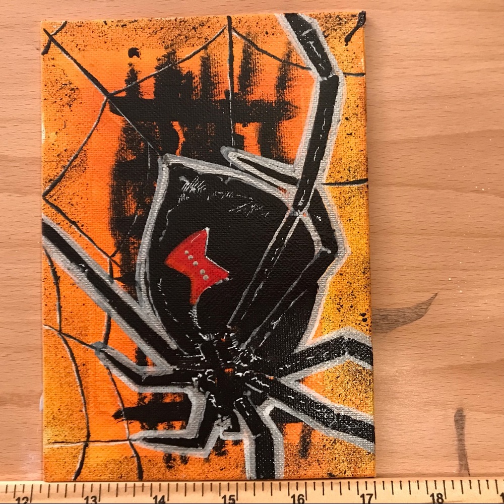 Black Widow Spider Acrylic Painting